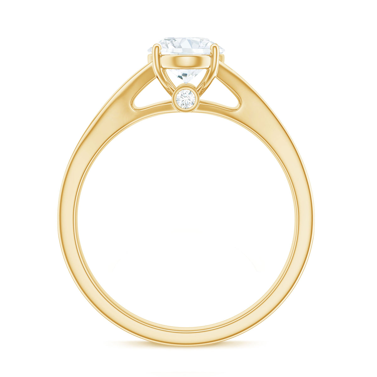 1.2 Carat Oval Cut Moissanite Solitaire Engagement Ring with Split Shank