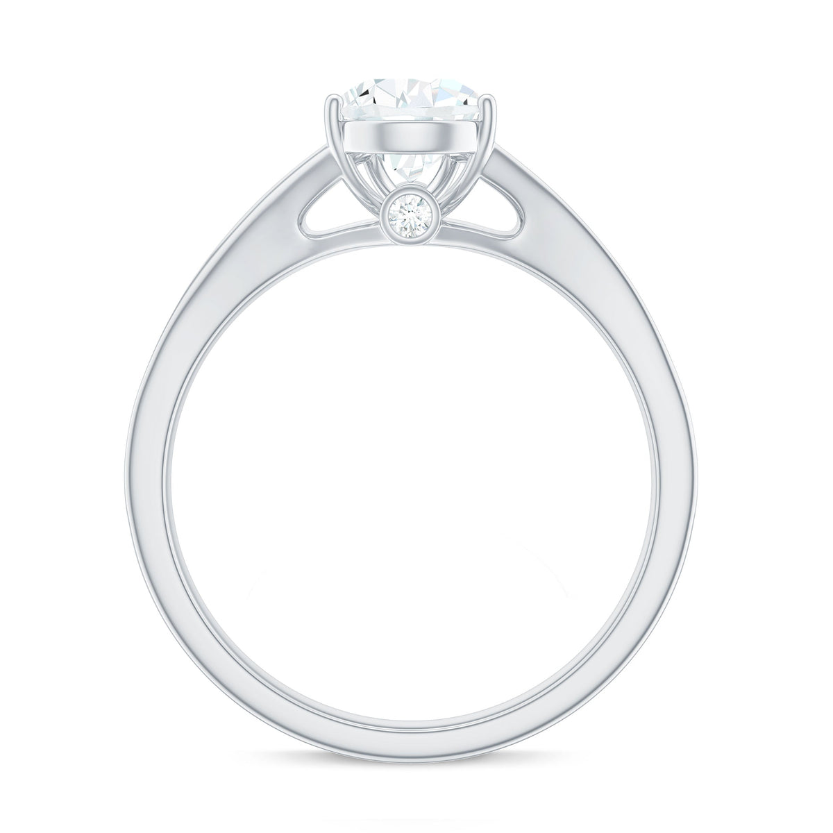 1.3 Carat Pear Cut Moissanite Solitaire Engagement Ring with Split Shank