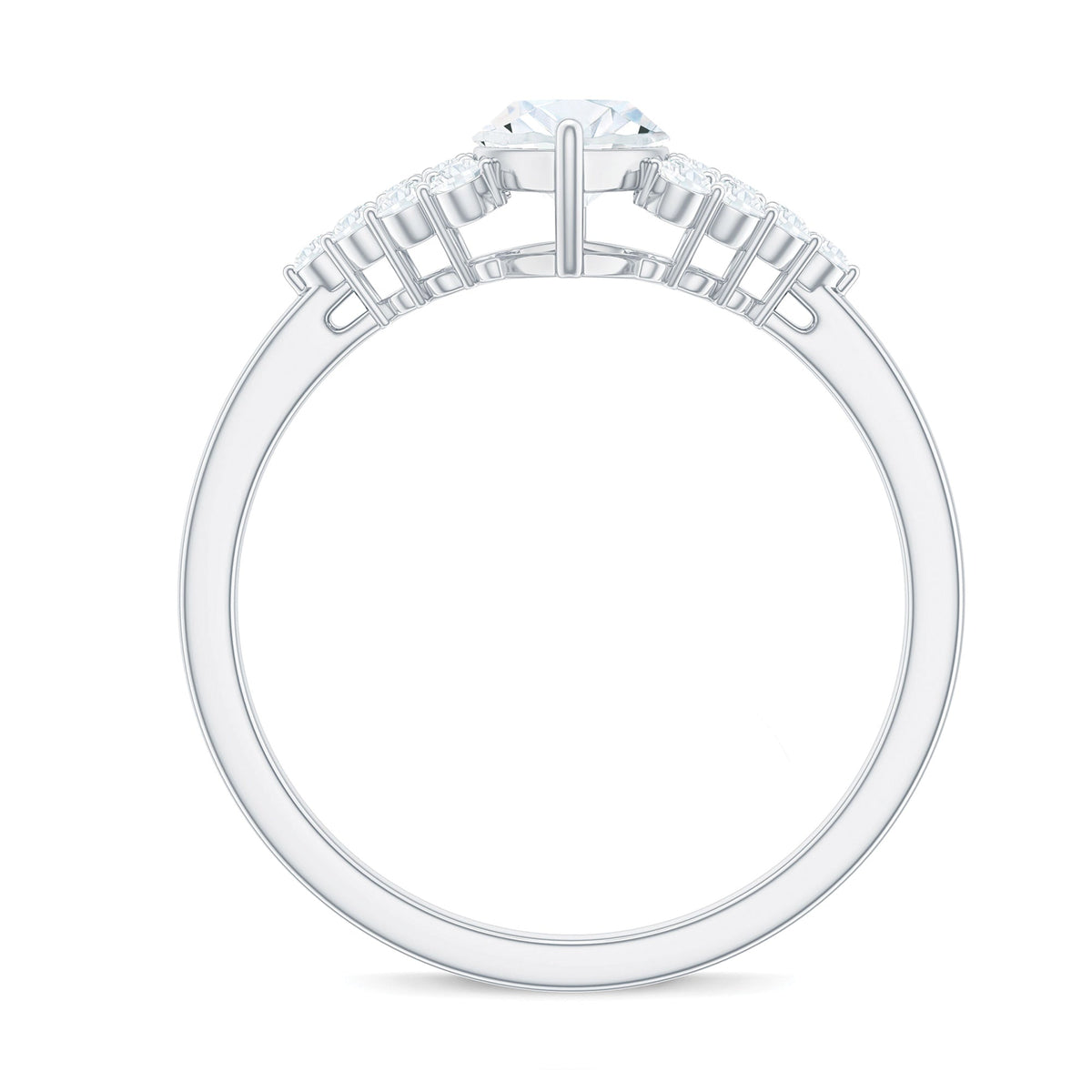 1 Carat Marquise Cut Moissanite Classic Engagement Ring