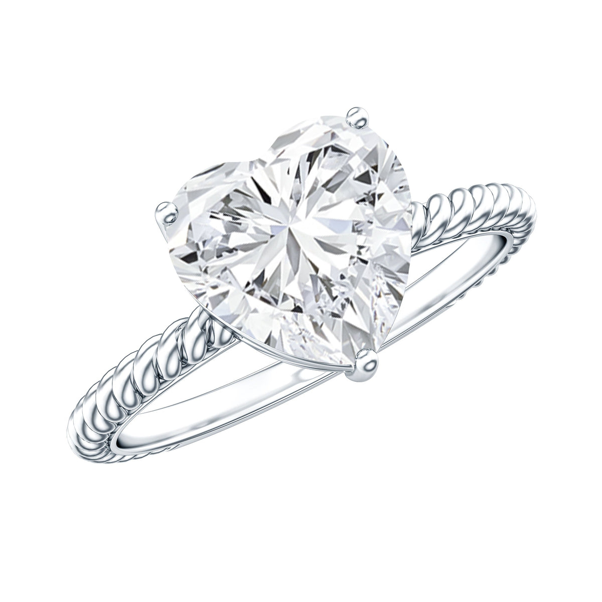 2 Carat Moissanite Engagement Ring with Twisted Rope Shank
