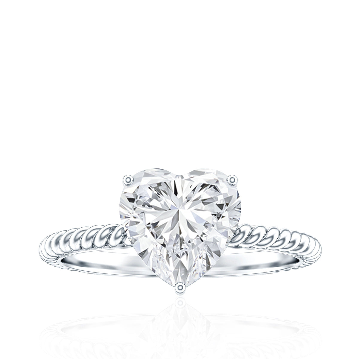 2 Carat Moissanite Engagement Ring with Twisted Rope Shank