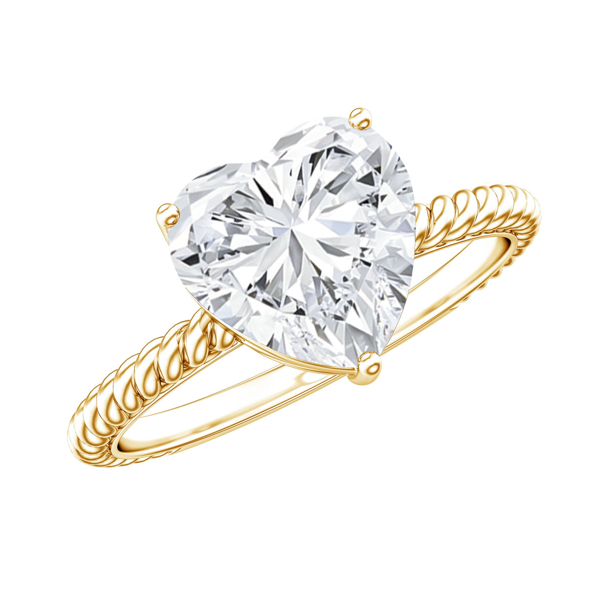 2 Carat Moissanite Engagement Ring with Twisted Rope Shank