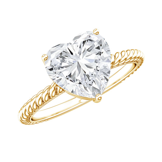 2 Carat Moissanite Engagement Ring with Twisted Rope Shank