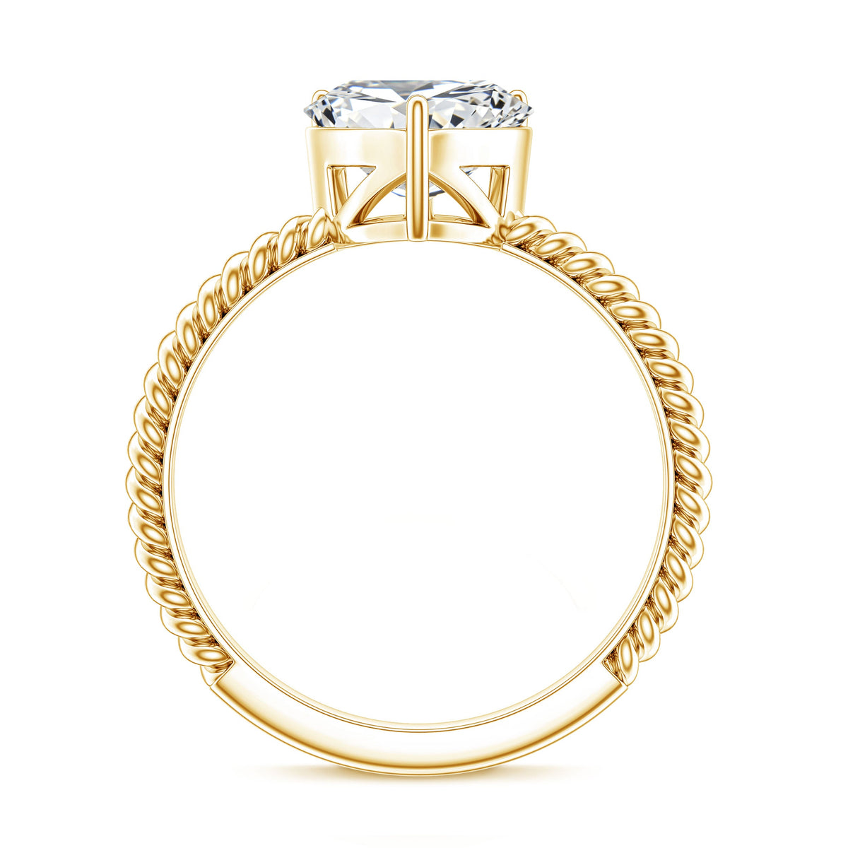 2 Carat Moissanite Engagement Ring with Twisted Rope Shank