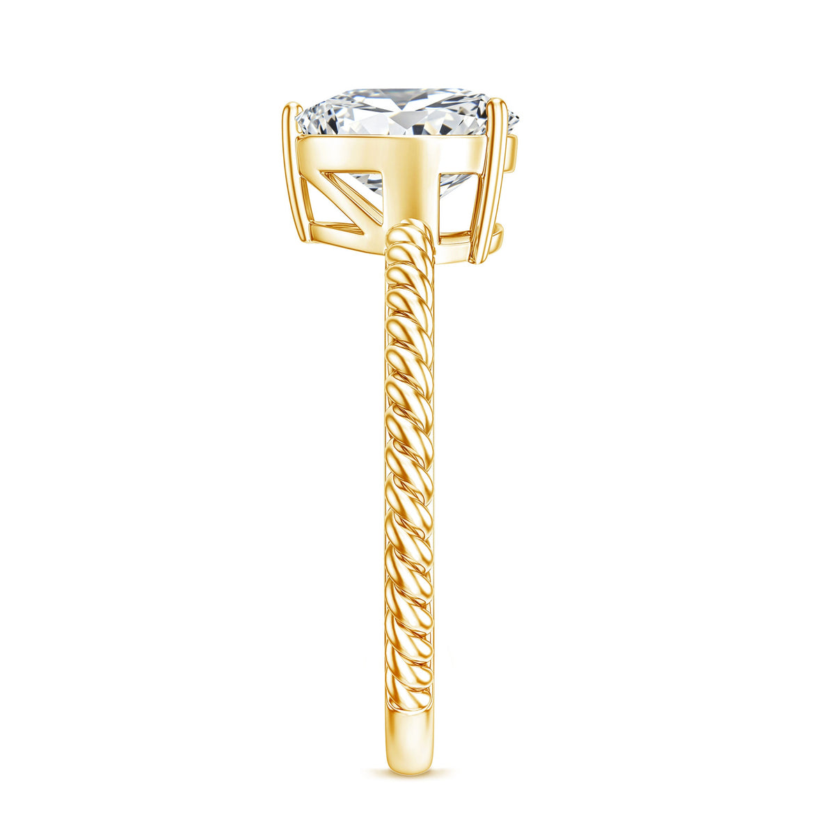2 Carat Moissanite Engagement Ring with Twisted Rope Shank