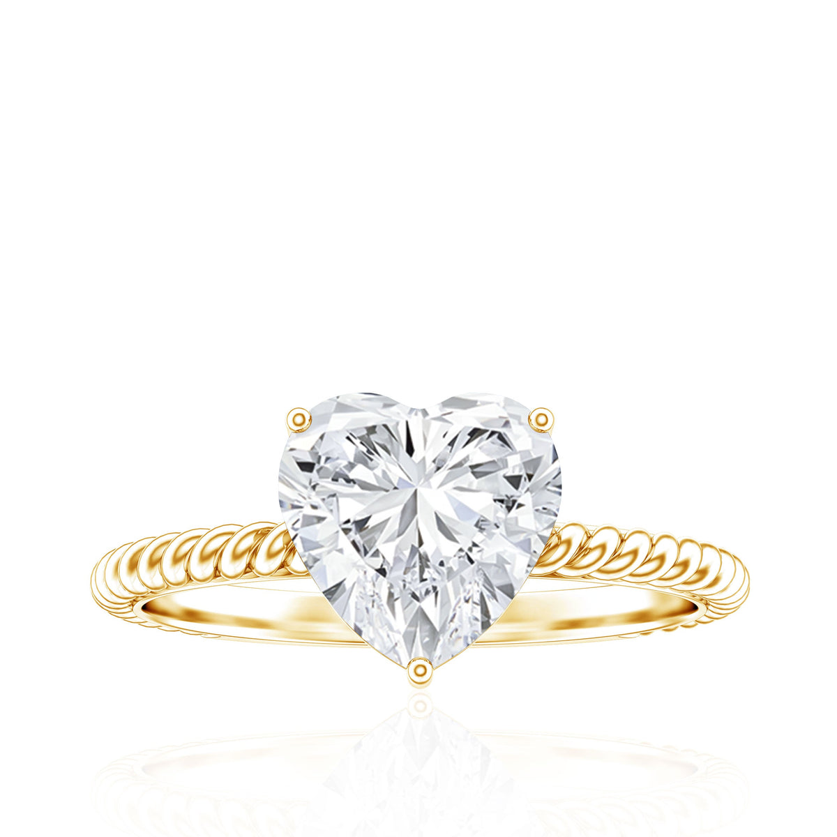 2 Carat Moissanite Engagement Ring with Twisted Rope Shank