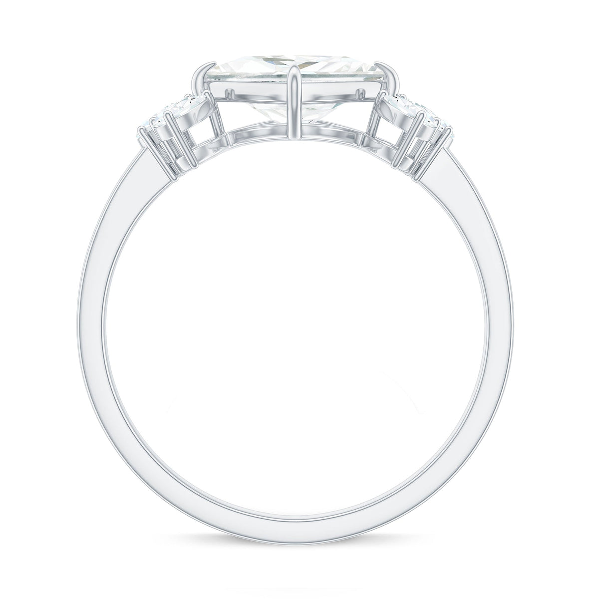 1.2 Carat Princess Cut Moissanite Cluster Engagement Ring