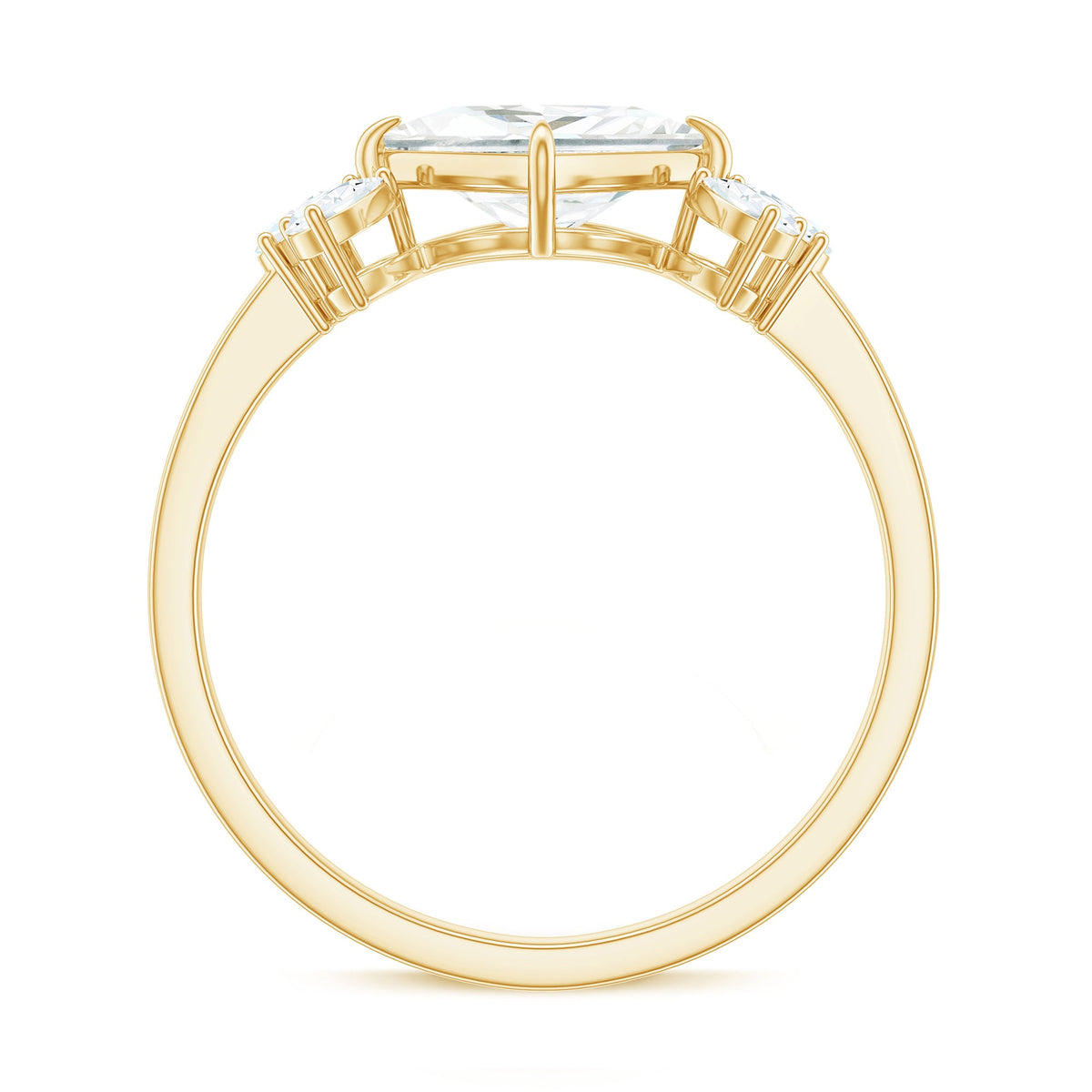 1.2 Carat Princess Cut Moissanite Cluster Engagement Ring
