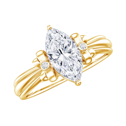 1 Carat Brilliant Cut Certified Moissanite Statement Ring