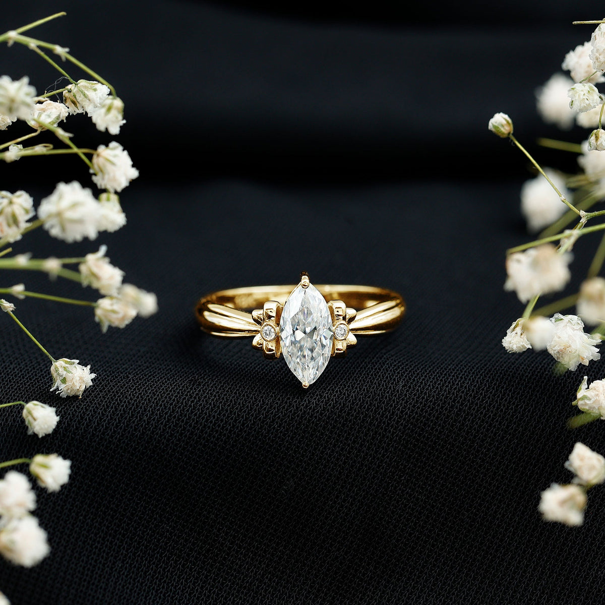 1 Carat Brilliant Cut Certified Moissanite Statement Ring