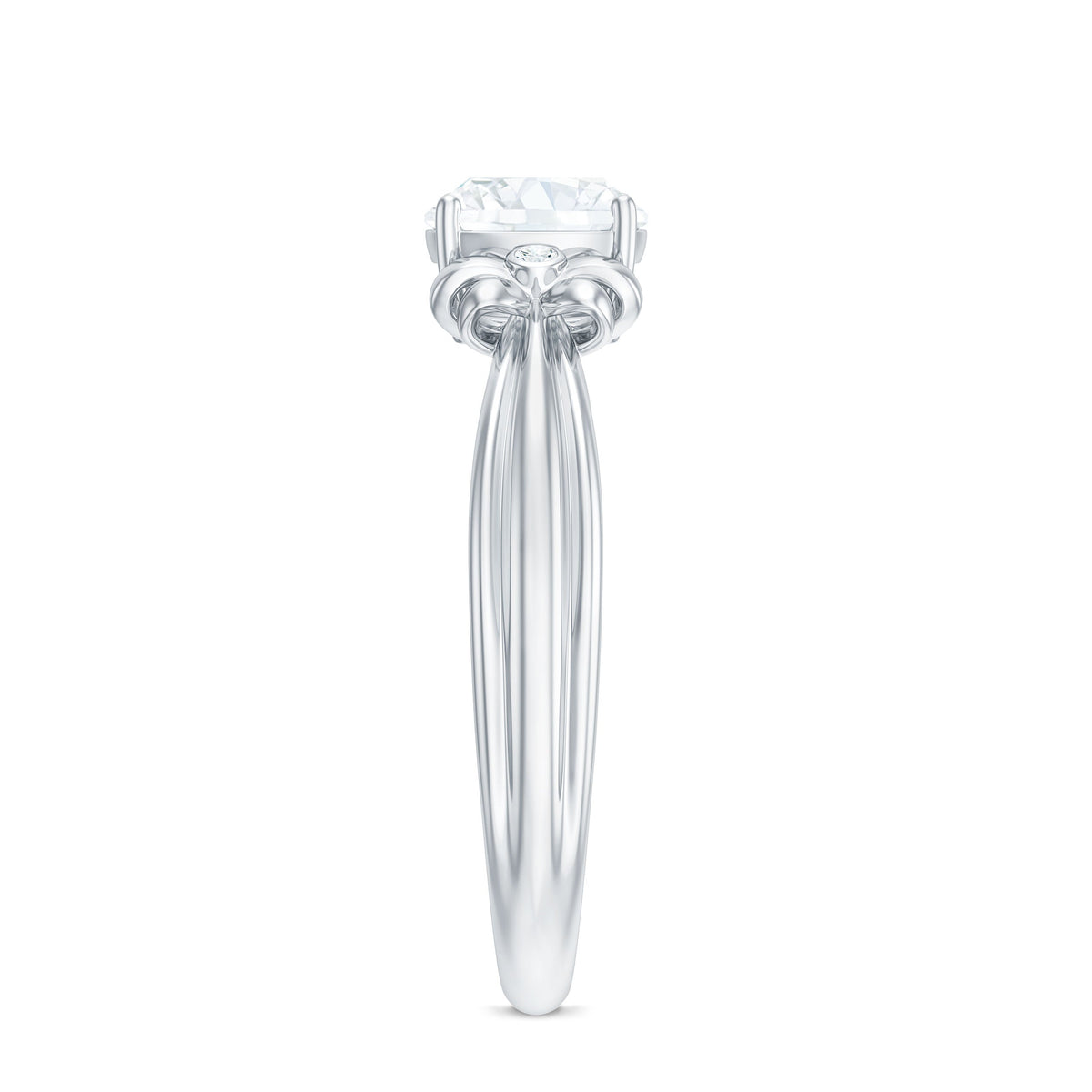 1.7 Carat Cushion Cut Moissanite Designer Solitaire Ring with Engraved Shank