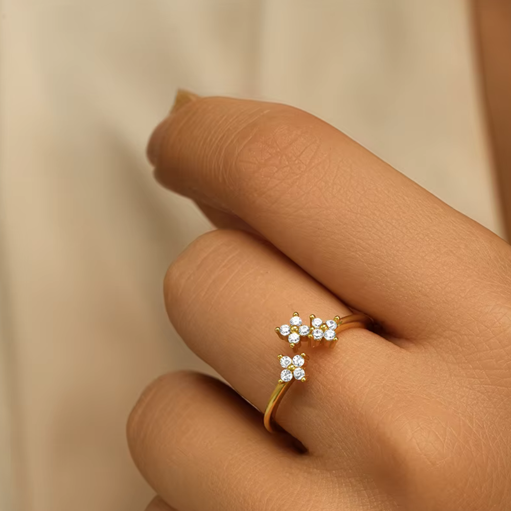 Radiance Unique Open Ring with AAAAA Cubic Zirconia