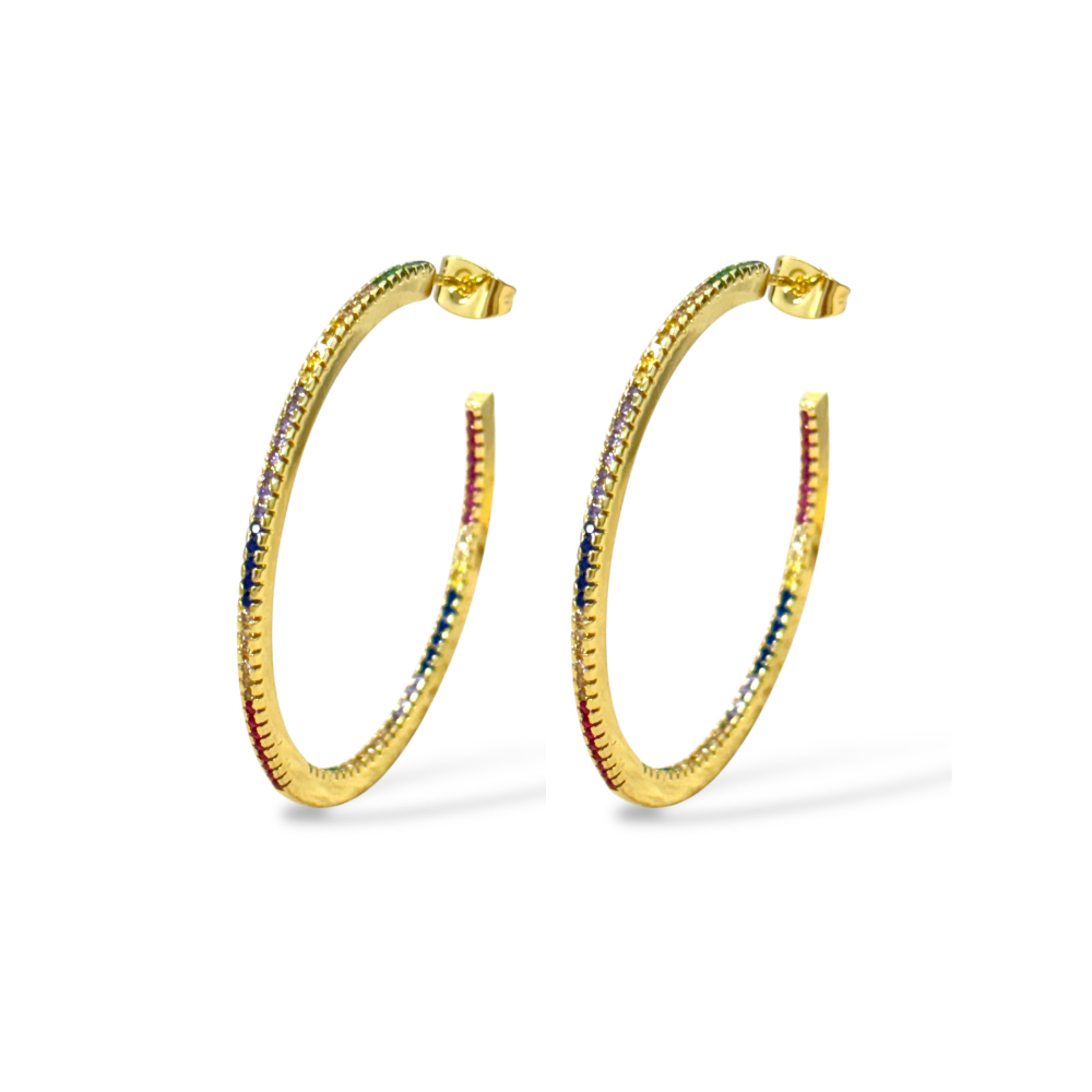 Rainbow Hoop Earrings