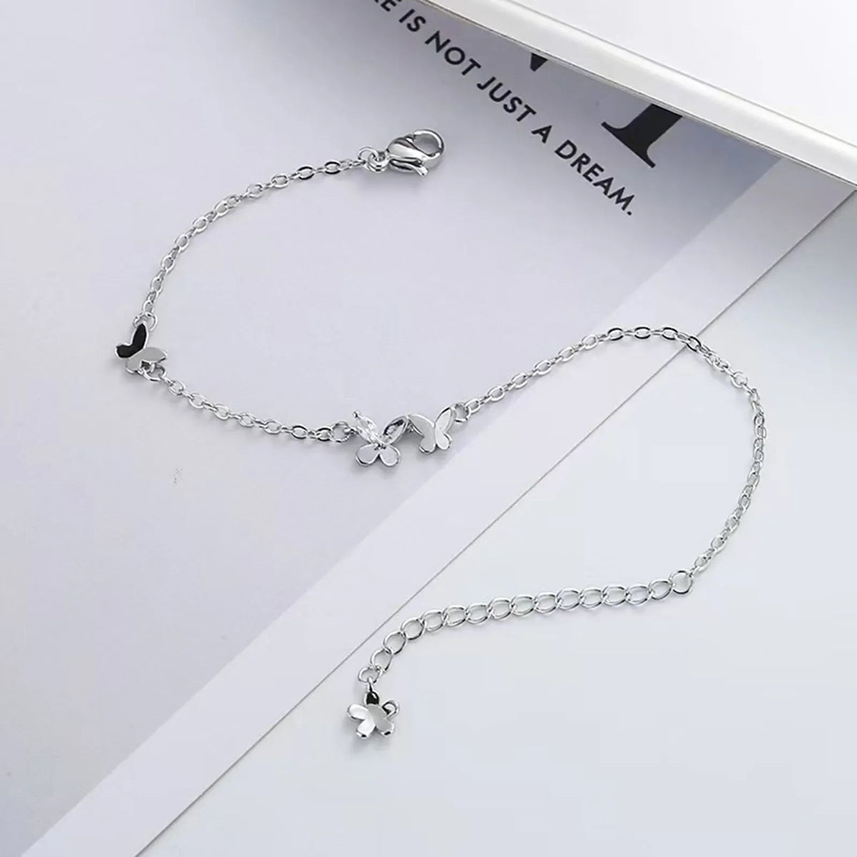 925 Silver Butterfly Bracelet Women's Fashion Temperament Flower Adjustable Bracelet