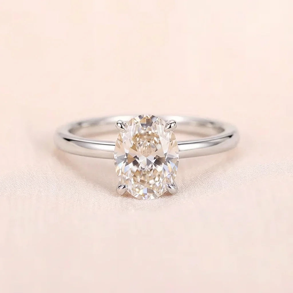 925 Sterling Silve Zircon Gorgeous Shiny Oval Stone Rings For Women Engagement Wedding Luxury High Quality Fine Jewelry Gift