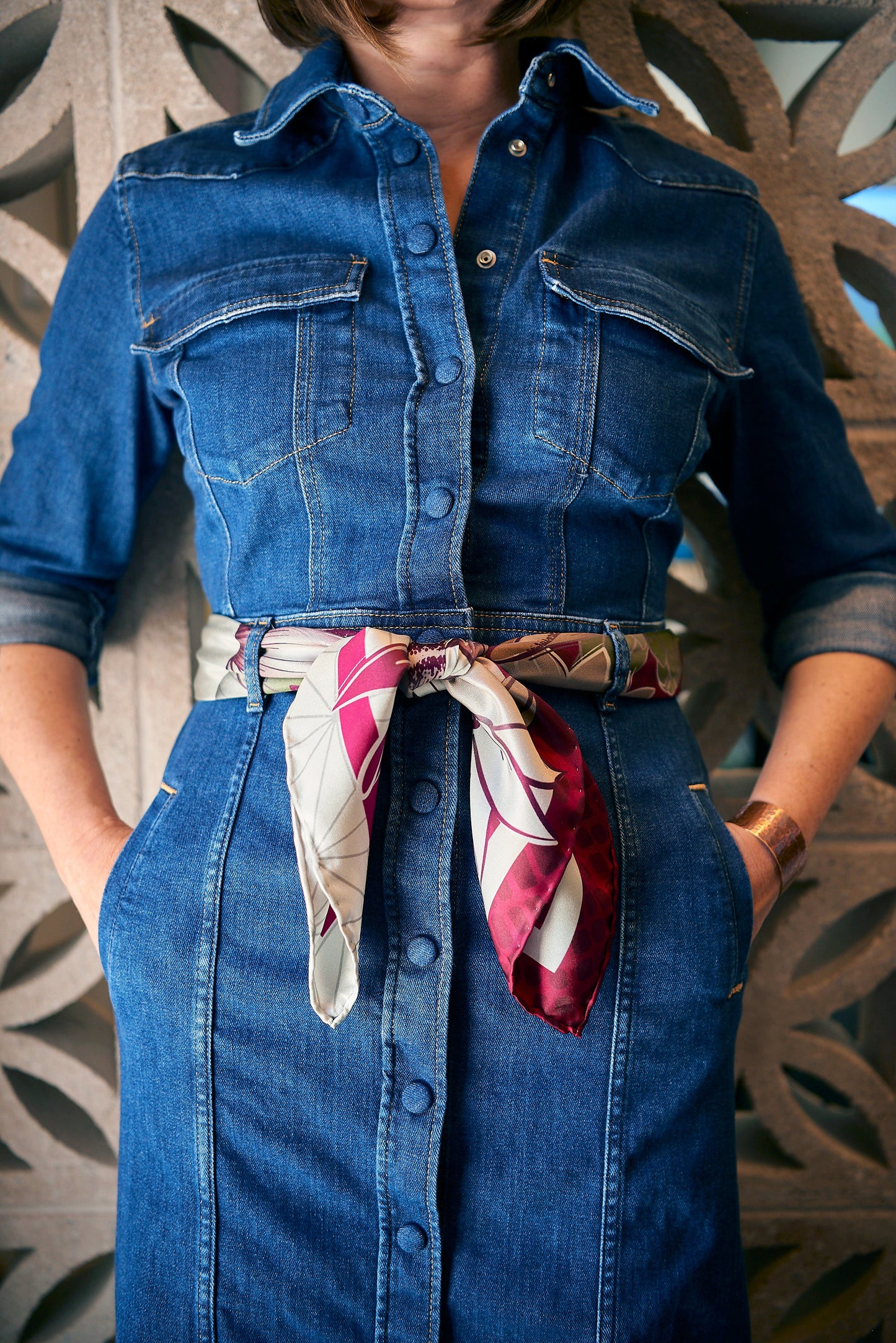 Saguaro Blossom Silk Scarf - Statement Size