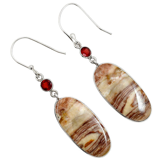Wave Dolomite and Garnet Earrings E-1002 SDE90981