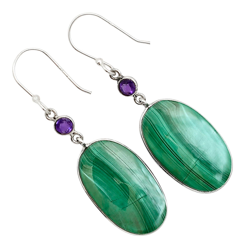 Malachite Eye and Amethyst Earrings E-1002 SDE90995