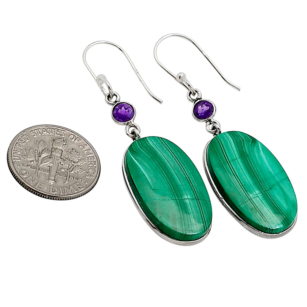 Malachite Eye and Amethyst Earrings E-1002 SDE90995