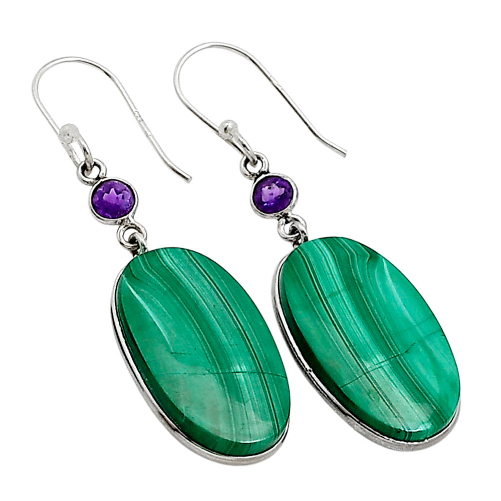 Malachite Eye and Amethyst Earrings E-1002 SDE90995
