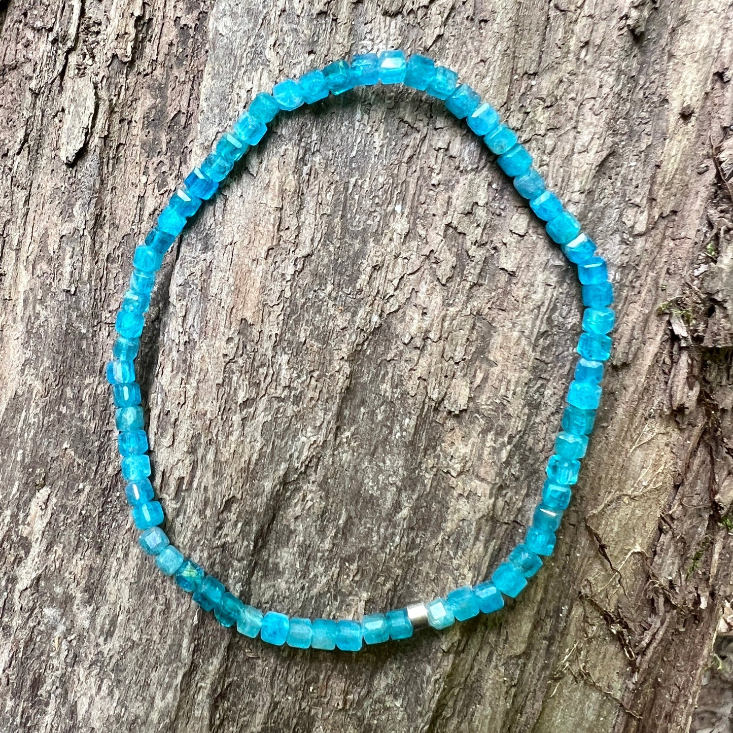 Blue Apatite Cube Bracelet - Subtle Radiance Collection