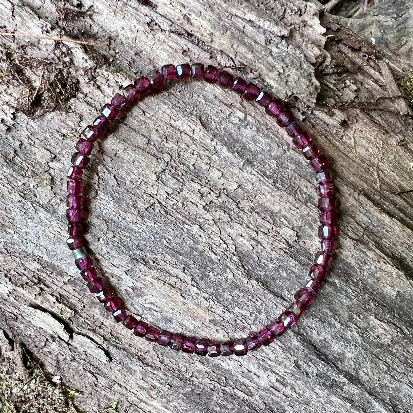 Purple Garnet Cube Bracelet - Subtle Radiance Collection