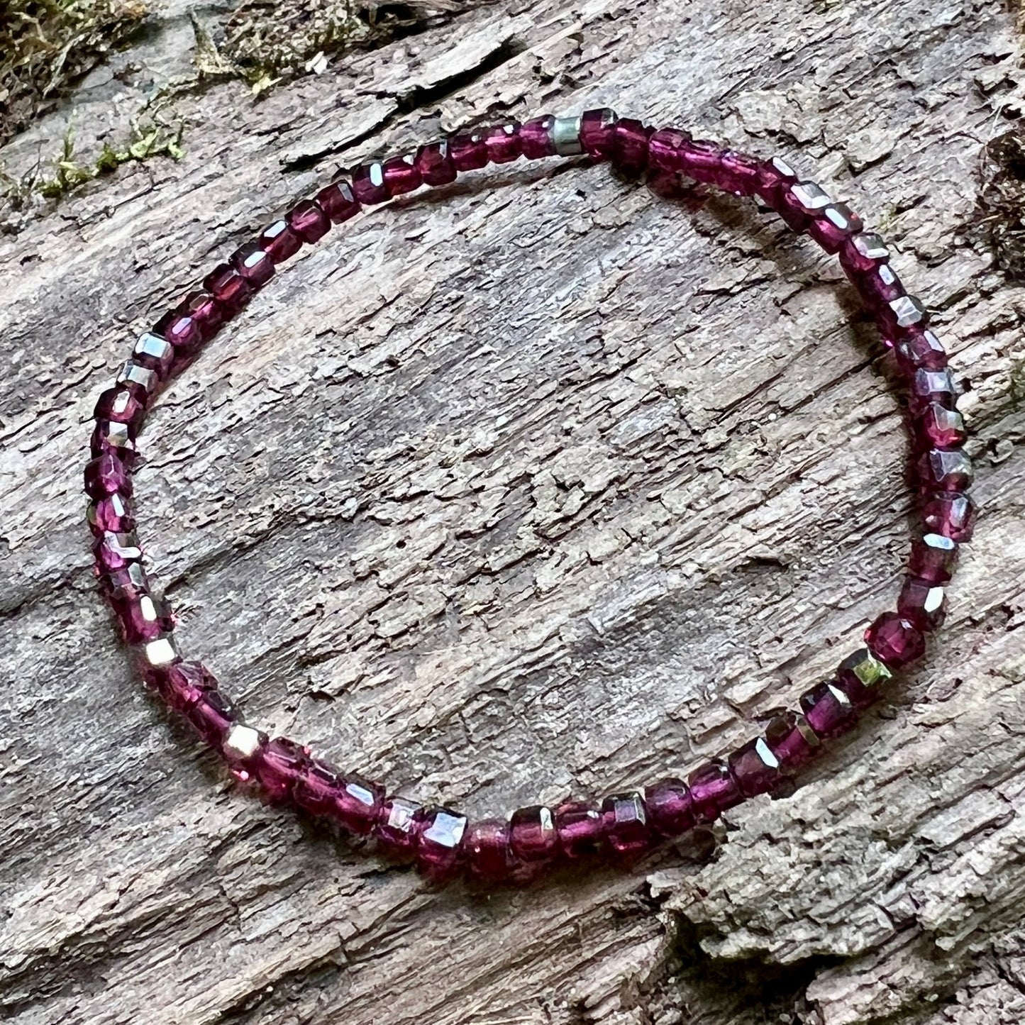 Purple Garnet Cube Bracelet - Subtle Radiance Collection