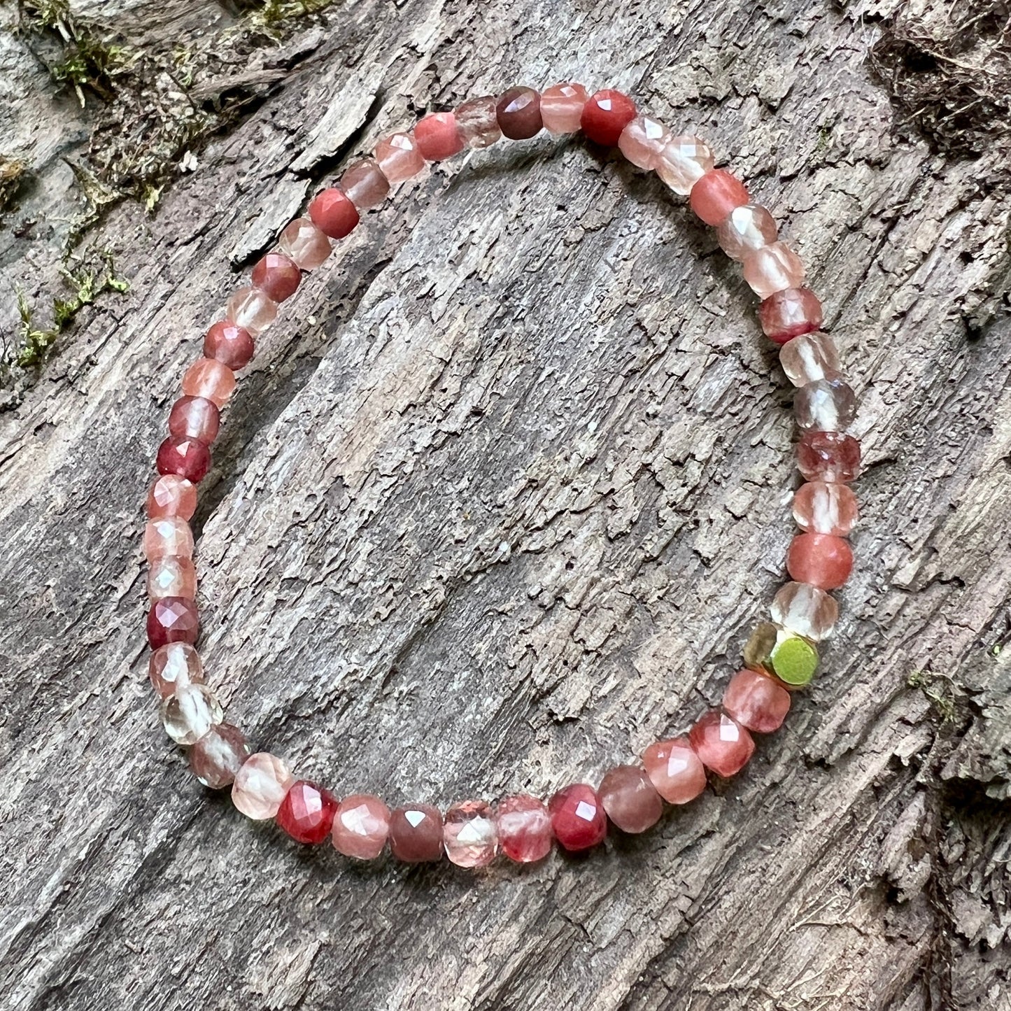 Red Lazasine Cube Bracelet - Subtle Radiance Collection