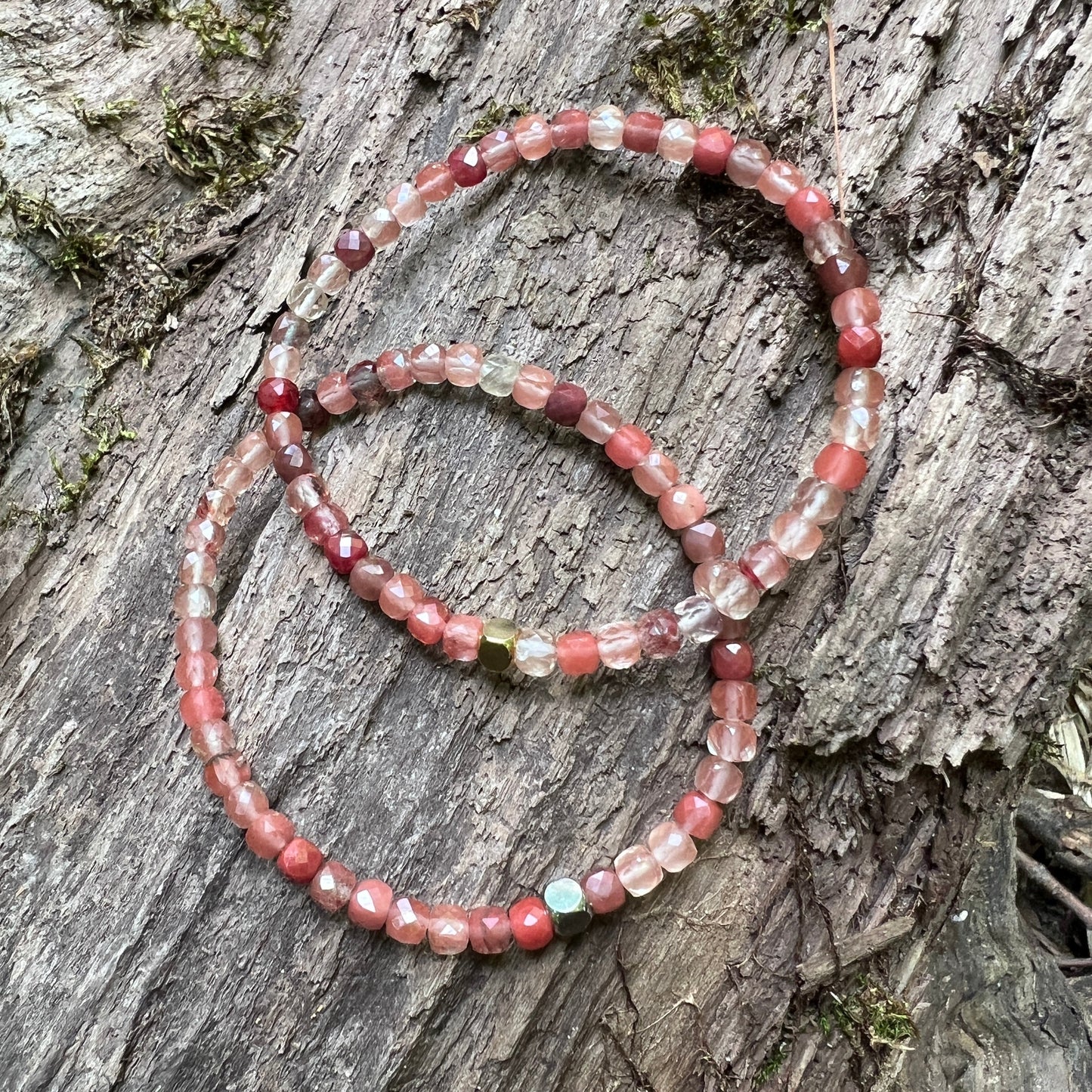 Red Lazasine Cube Bracelet - Subtle Radiance Collection