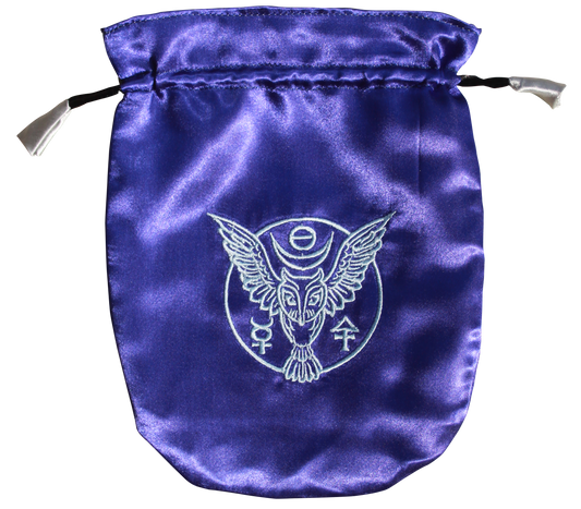Blue Satin Owl Tarot Bag