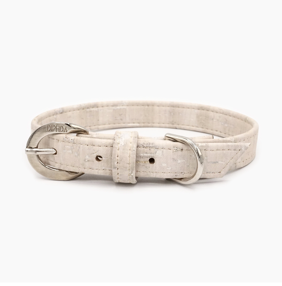 Cloud White Cork Leather Collar