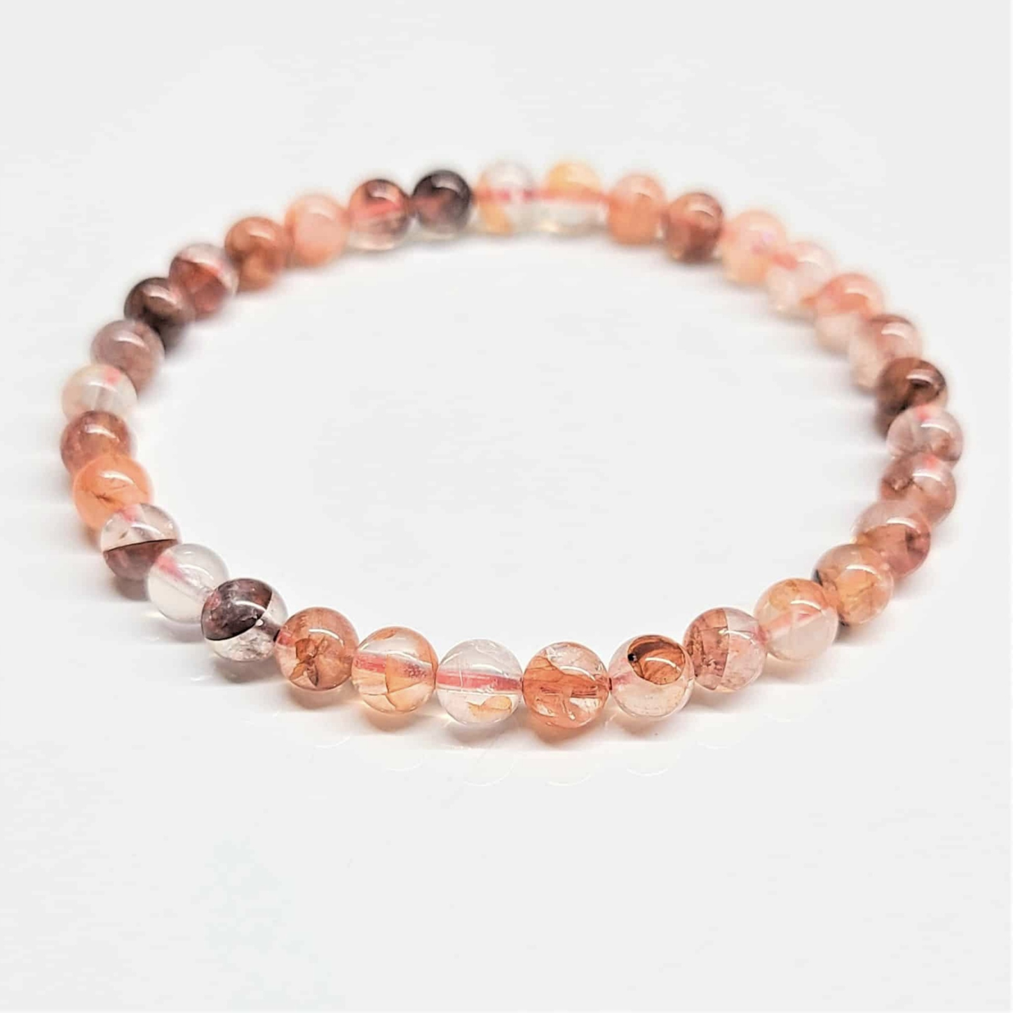 Fire Quartz Round Bead Bracelet - Grounded Energy