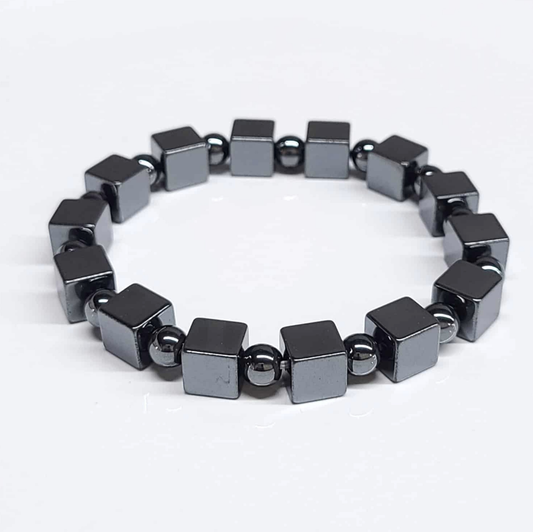 Hematite Cube Stackable Bracelet