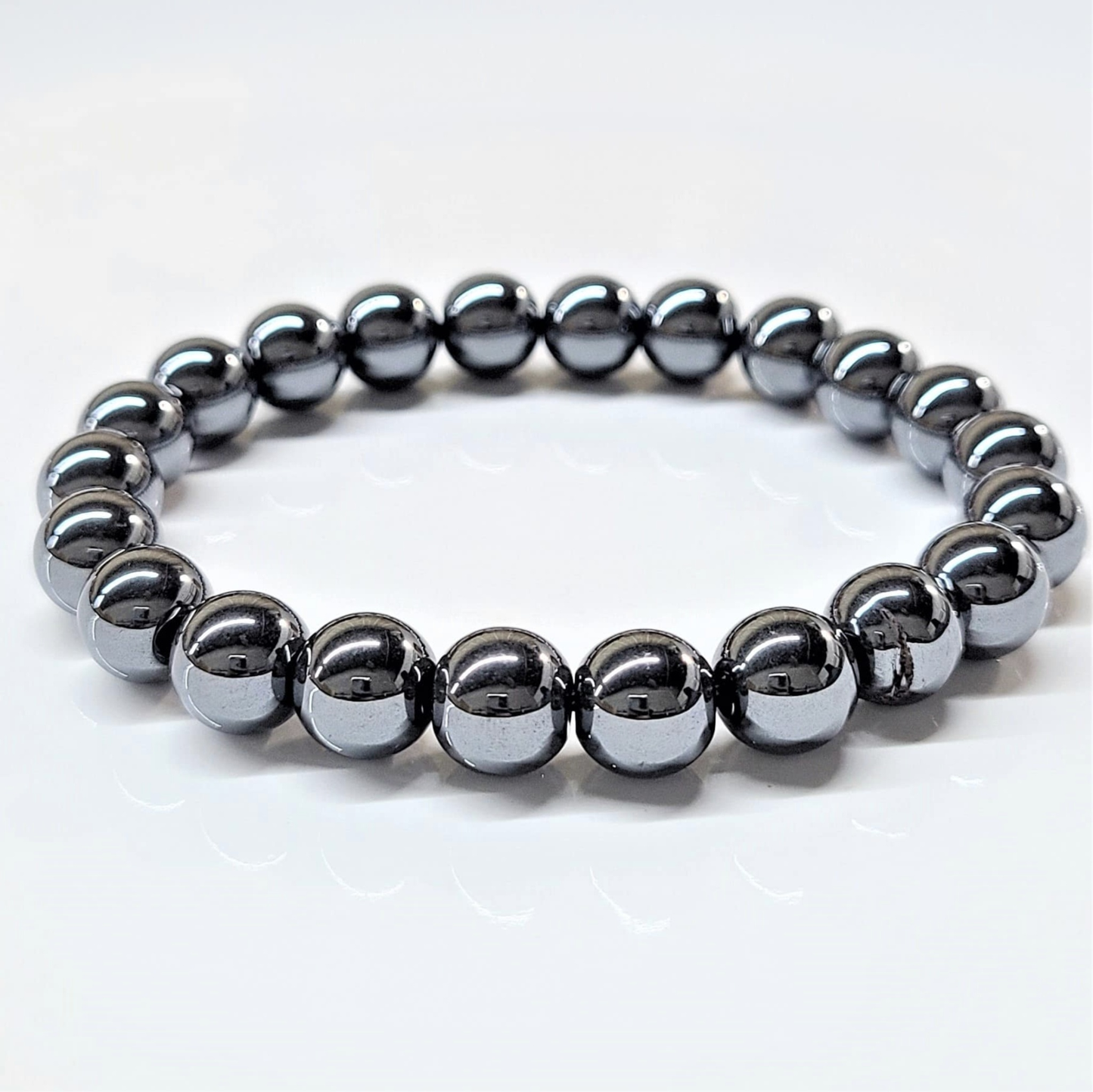 Hematite Round Bead Bracelet - Grounded Focus