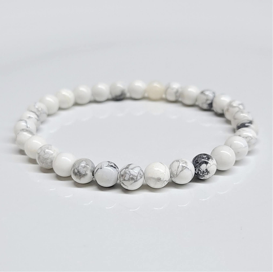 Howlite Round Bead Bracelet - Anger Eater