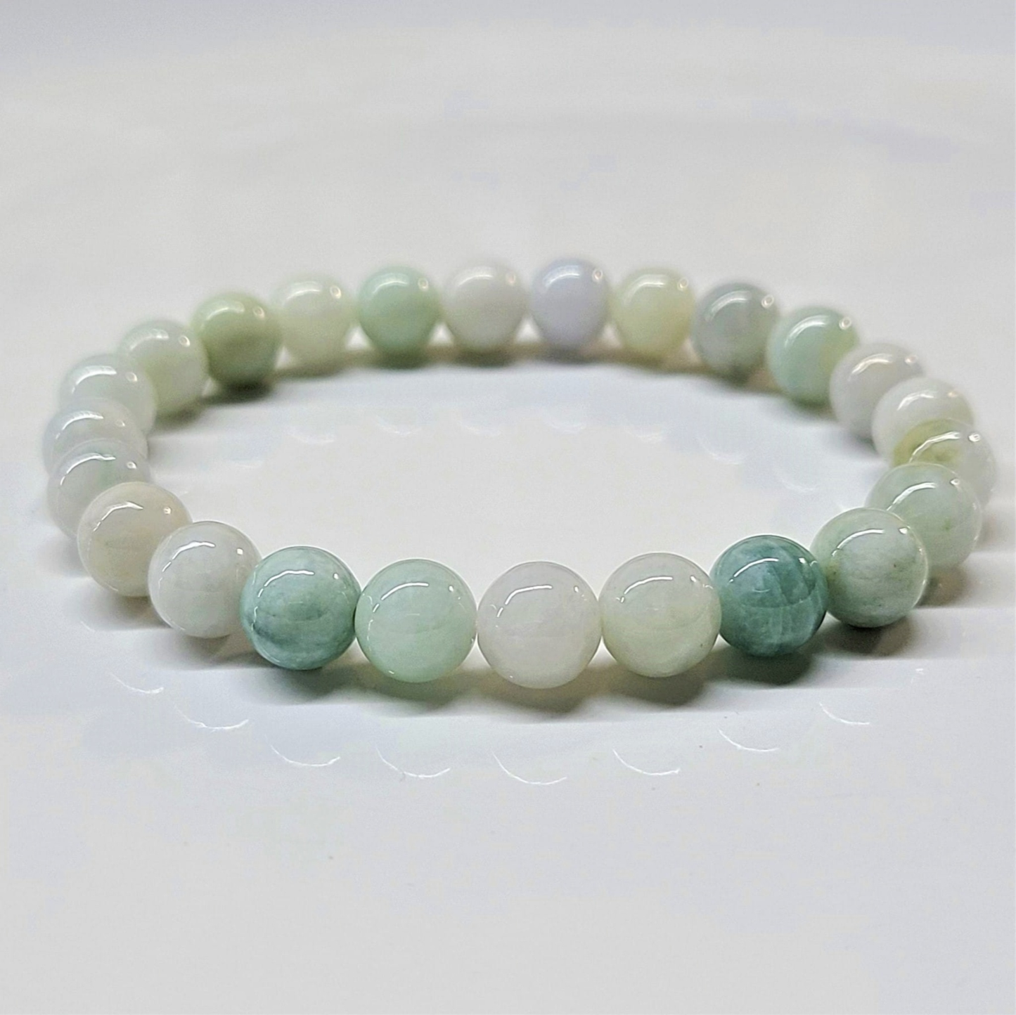 Jadeite Jade Round Bead Bracelet 8mm - Lucky Prosperity