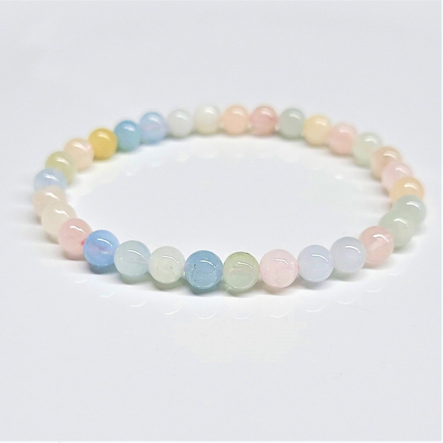 Morganite Round Bead Bracelet 6mm - Gentle Healing