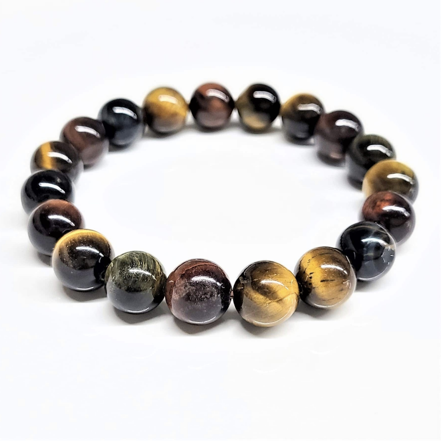 Multi-Color Tiger Eye Round Bead Bracelet - Personal Power