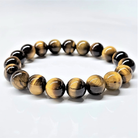 Tiger Eye Round Bead Bracelet - Courageous Clarity