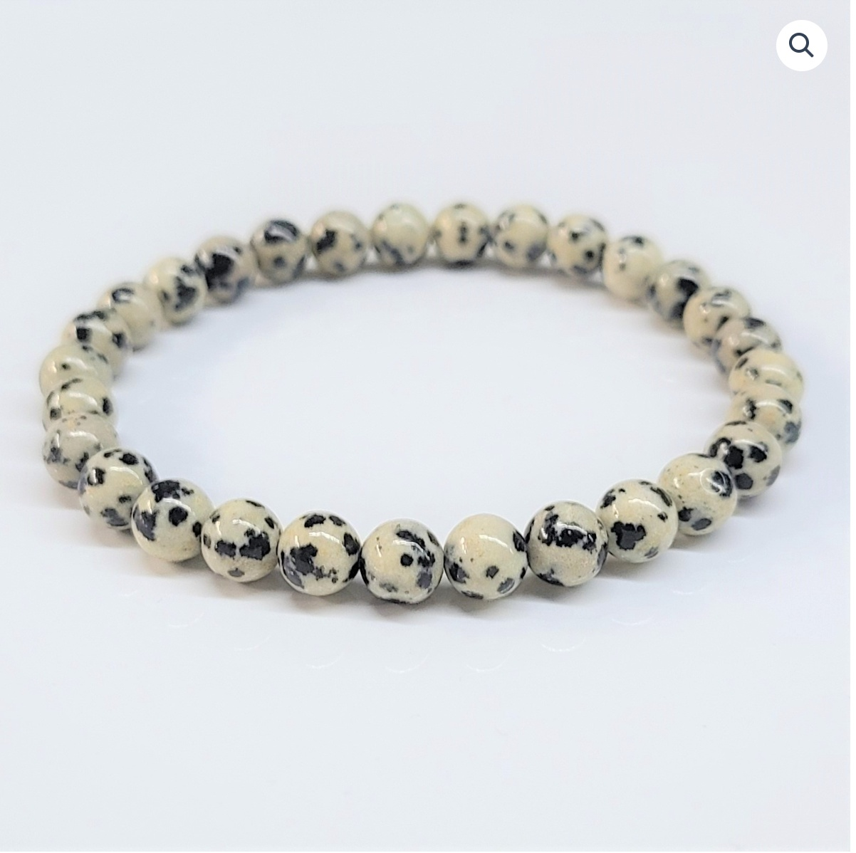Dalmatian Jasper Round Bead Bracelet - Playful Loyalty