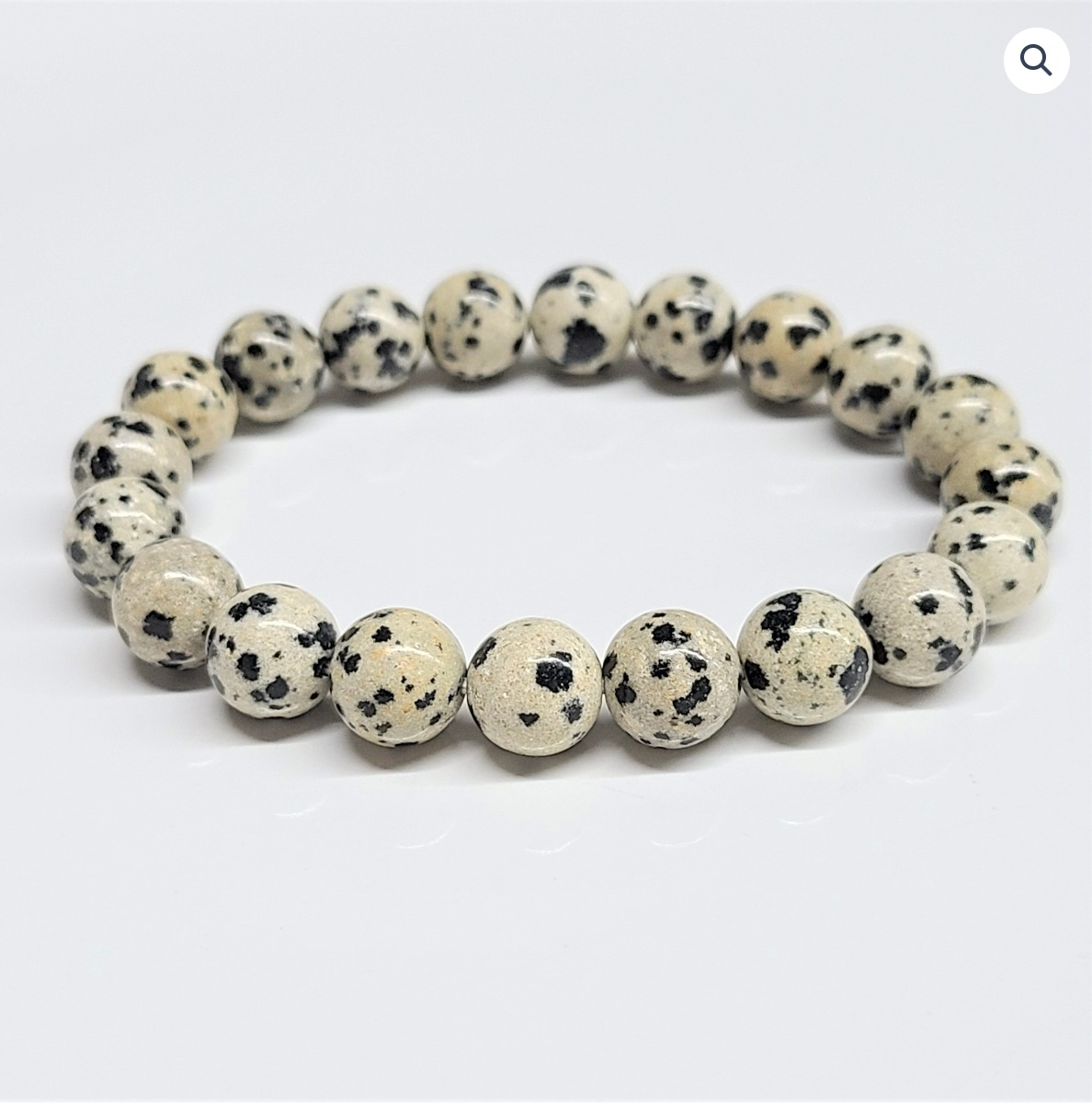 Dalmatian Jasper Round Bead Bracelet - Playful Loyalty