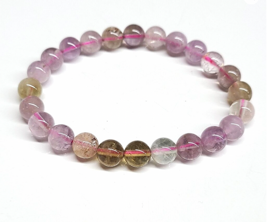Auralite 23 Round Bead Bracelet 8mm - Cosmic Insight