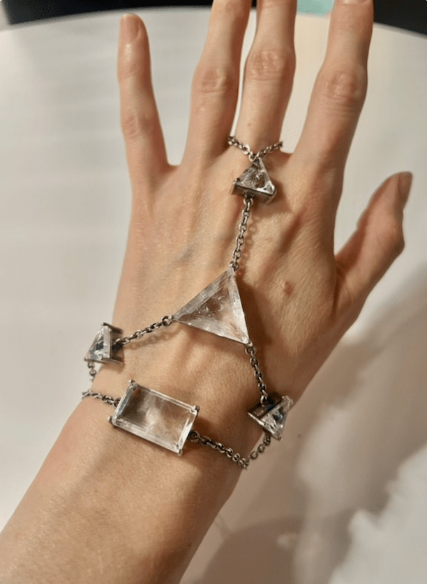 Hand Chain in Striated Crystal (Silver) SHIPS IN FEBRUARY