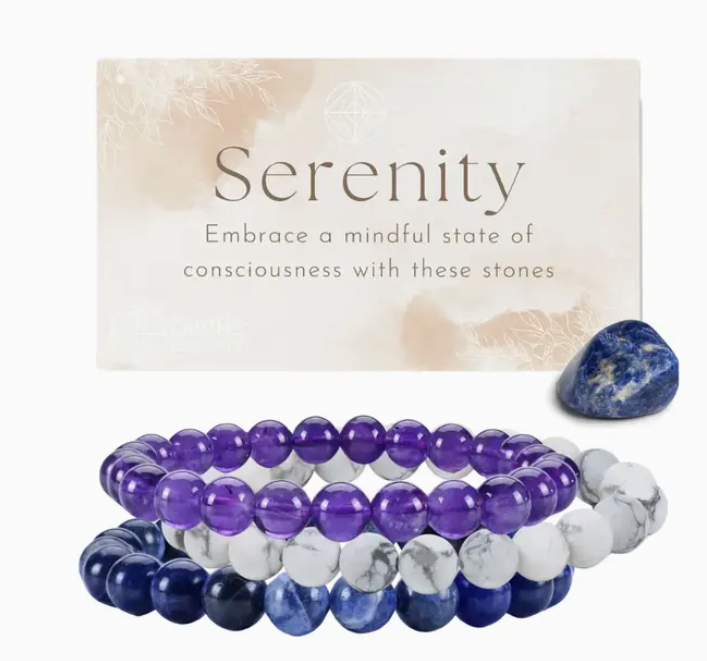 Intentions Bracelet Set – Serenity (Amethyst, Sodalite & Howlite)