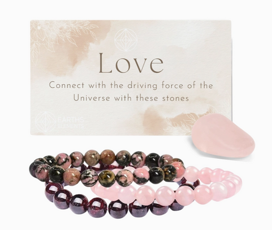 Intentions Bracelet Set – Love (Rose Quartz, Rhodonite & Garnet)
