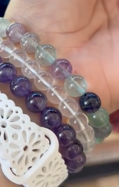 Intentions Bracelet Set – Spirituality (Clear Quartz, Amethyst & Fluorite)