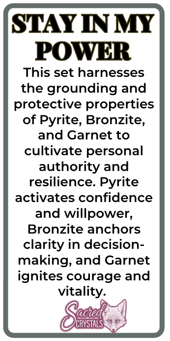 STAY IN MY POWER - Pyrite, Bronzite, Garnet Jewelry Set