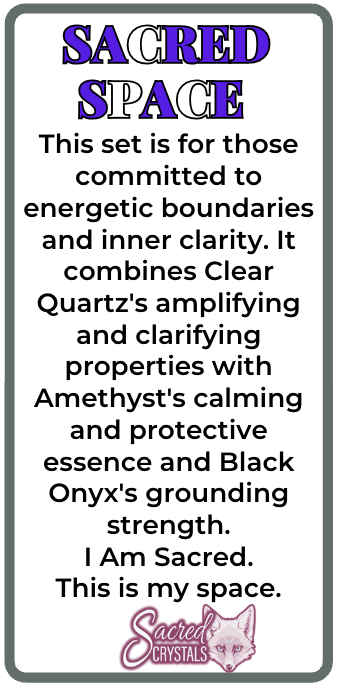 SACRED SPACE -Clear Quartz, Amethyst, Black Onyx Jewelry Set