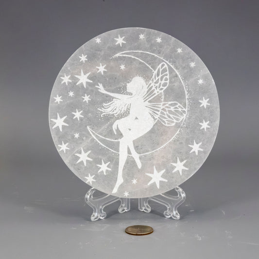 Selenite 5.5" Jumbo "Forest Fairy" Charging Plate