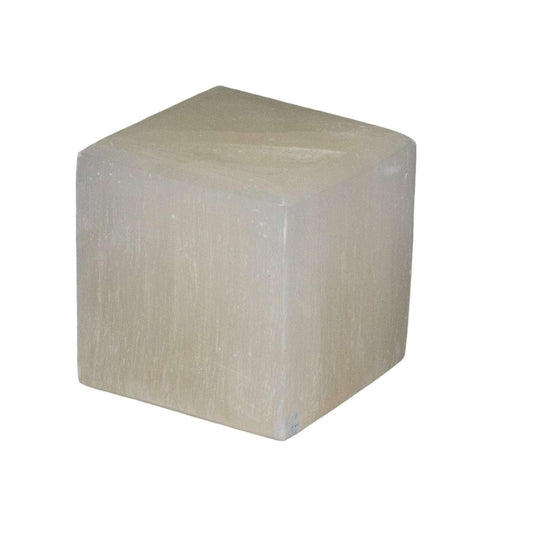 Selenite Crystal Carved Cube Cleansing Clarity Stone